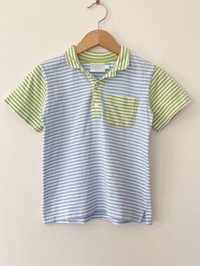 LITTLE ENGLISH EUC Striped Colorblock Polo Shirt